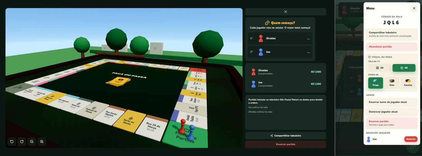 Pagaoupassa, tabuleiro 3D